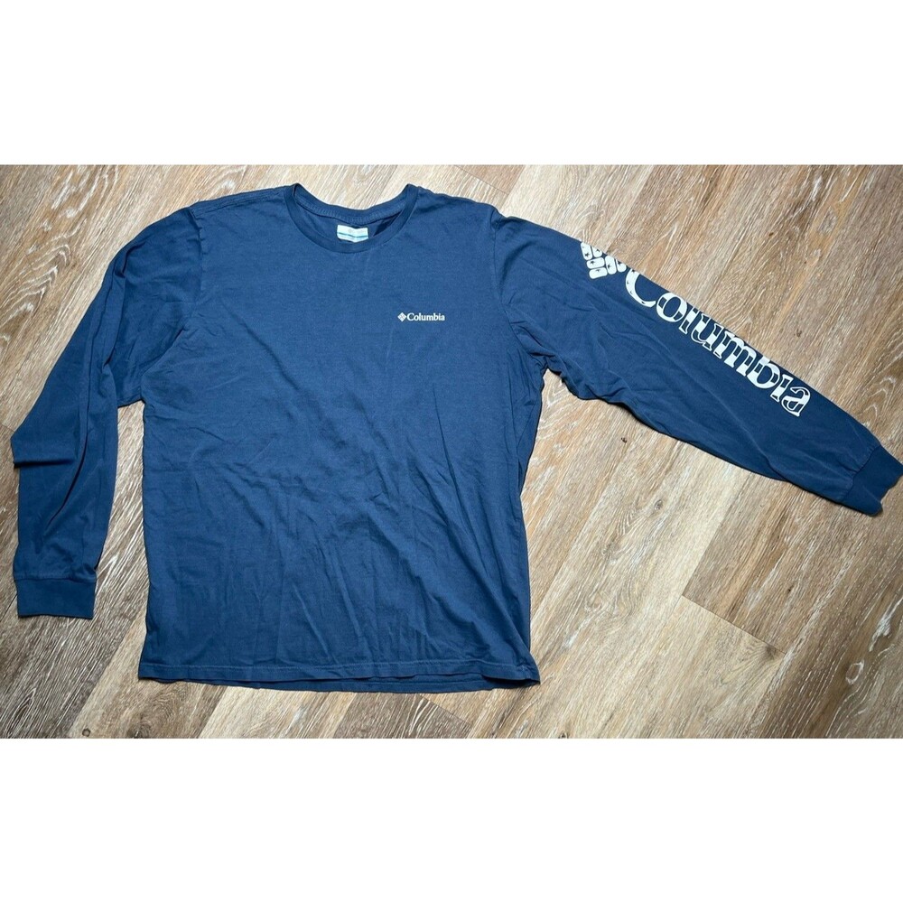 Columbia Mens Large Blue Long Sleeve T Shirt